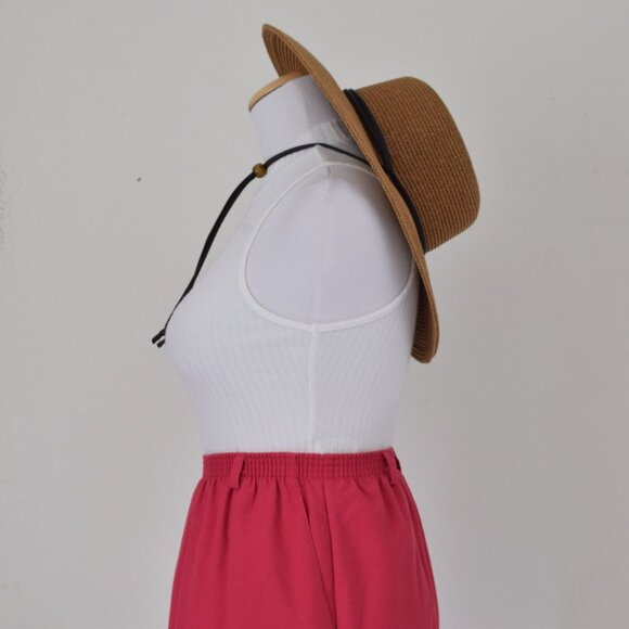 Vintage‎ 90s Poly/Rayon/Linen Fushia Skirt size 8P | 24-28 waist - Picture 5 of 9